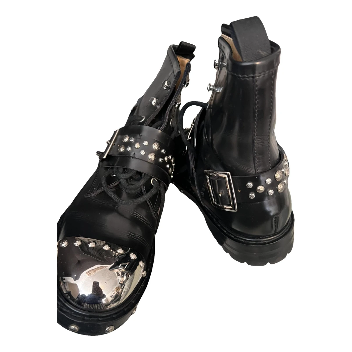 Pre-owned Alexander Mcqueen Leather Boots In Black