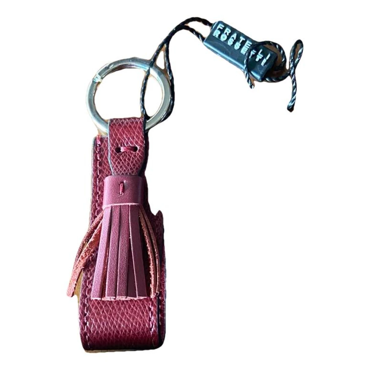 Pre-owned Fratelli Rossetti Leather Key Ring In Burgundy