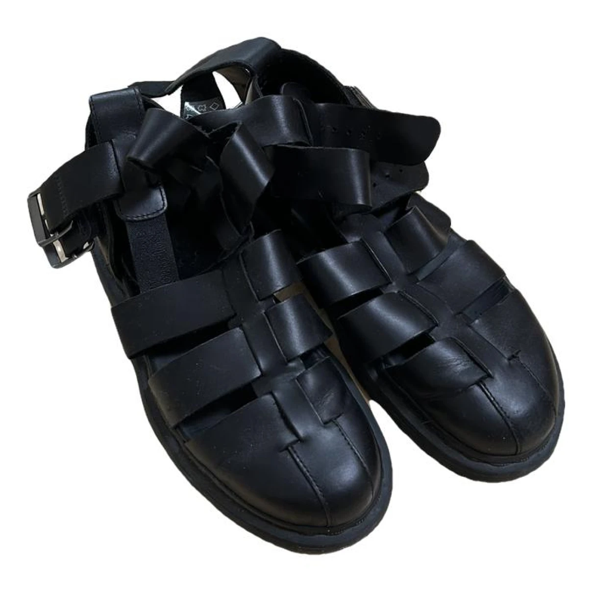 Pre-owned Dr. Martens' Leather Sandal In Black