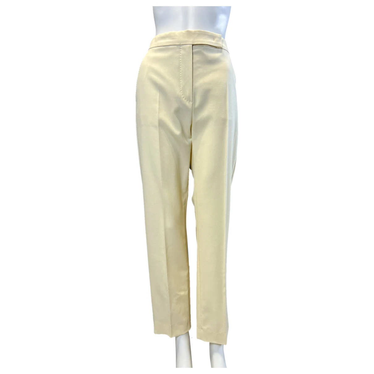 Pre-owned Max Mara Atelier Wool Trousers In Yellow