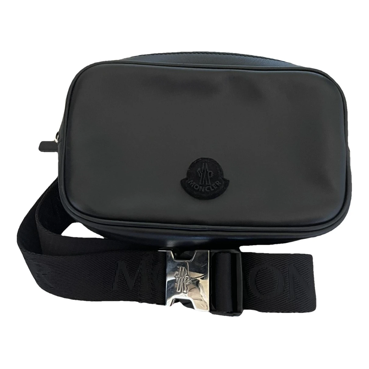 Pre-owned Moncler Leather Weekend Bag In Black