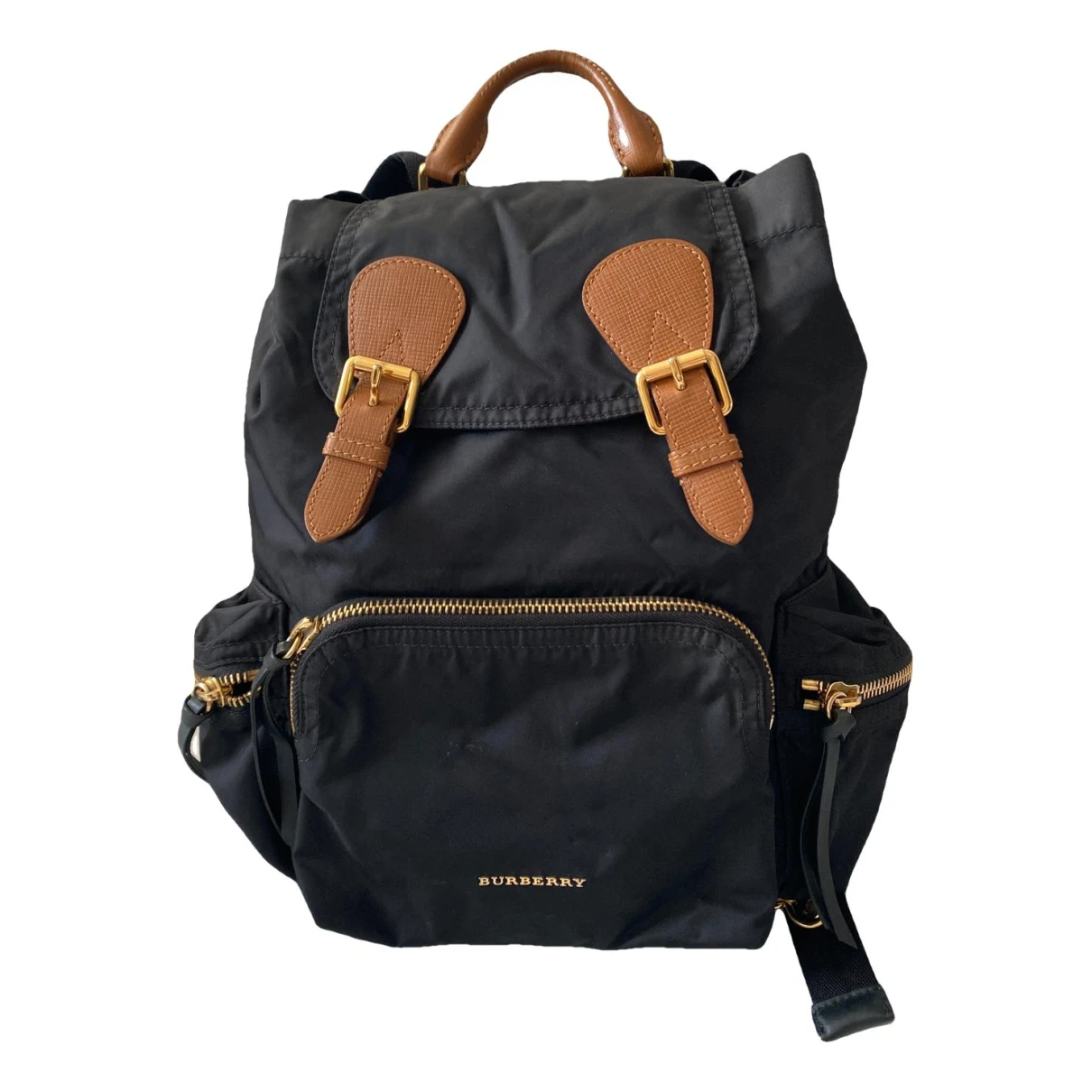 Pre-owned Burberry The Rucksack Cloth Backpack In Black