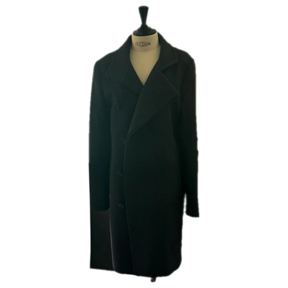 Pre-owned Allsaints Wool Coat In Anthracite