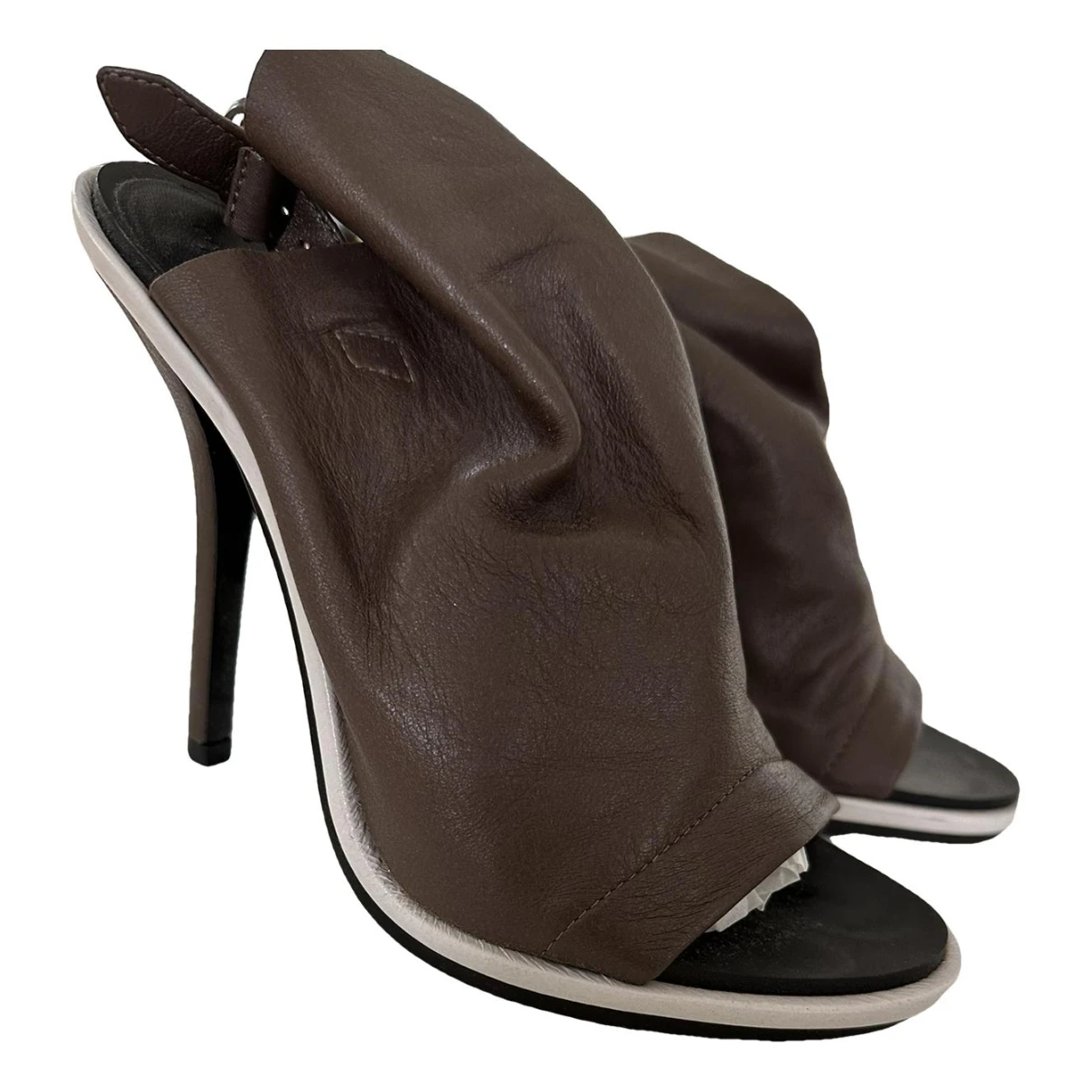 Pre-owned Balenciaga Leather Heels In Brown