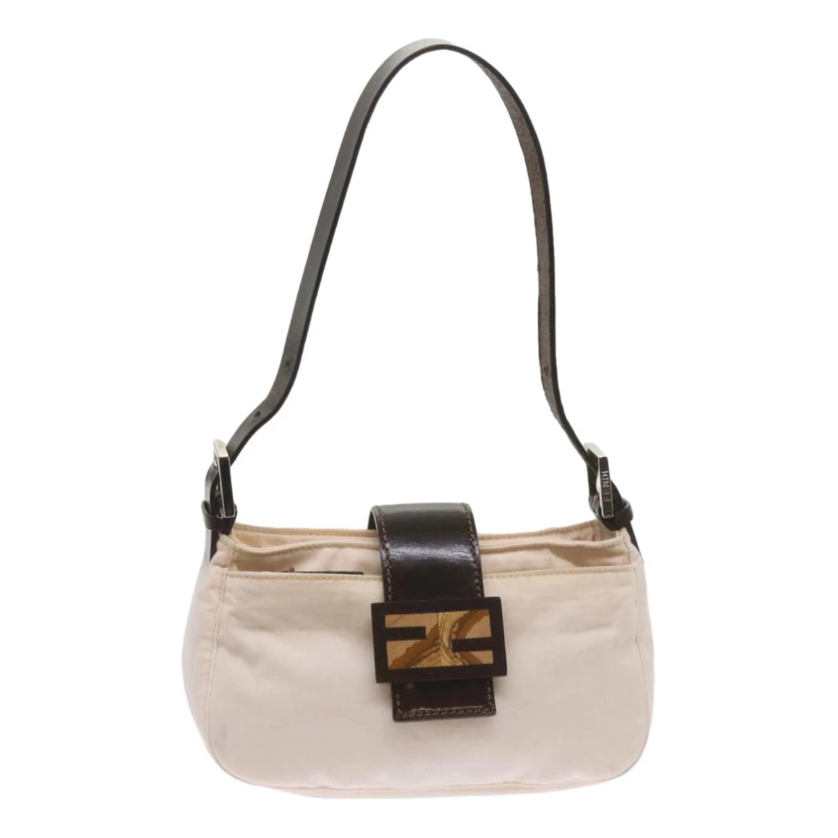 Pre-owned Fendi Baguette Cloth Handbag In White