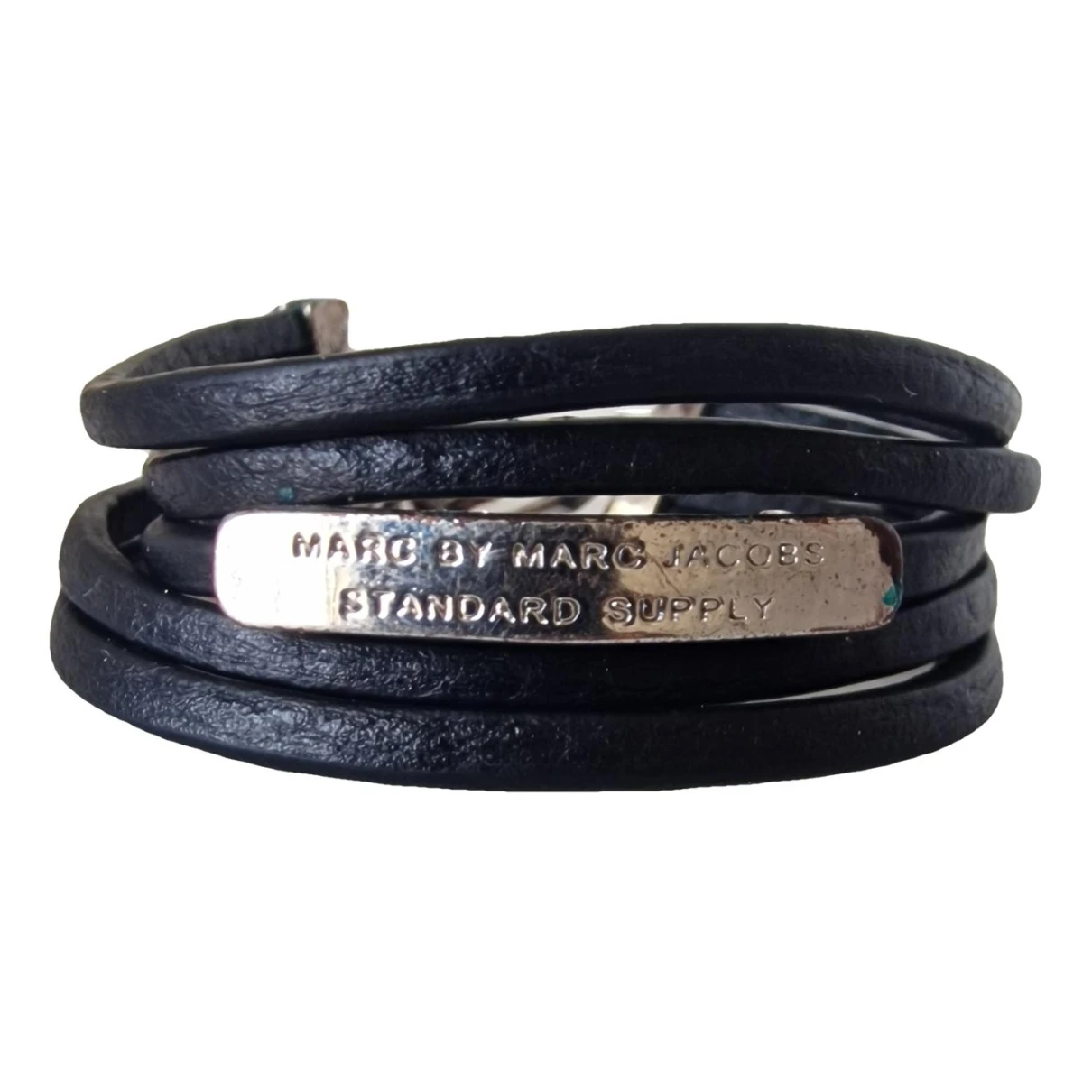 Pre-owned Marc By Marc Jacobs Leather Bracelet In Black