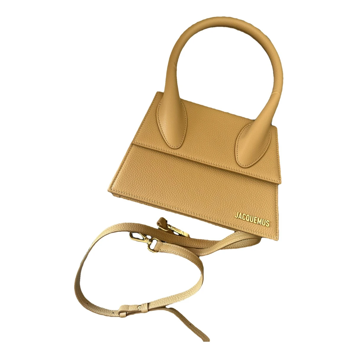 Pre-owned Jacquemus Chiquito Leather Handbag In Camel