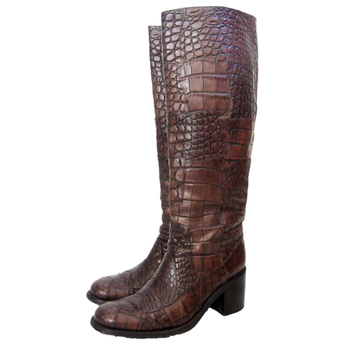 Pre-owned Free Lance Leather Boots In Brown