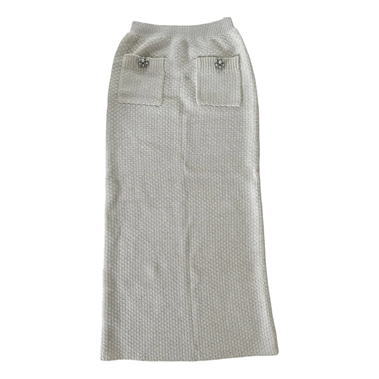 Pre-owned Self-portrait Mid-length Skirt In Ecru