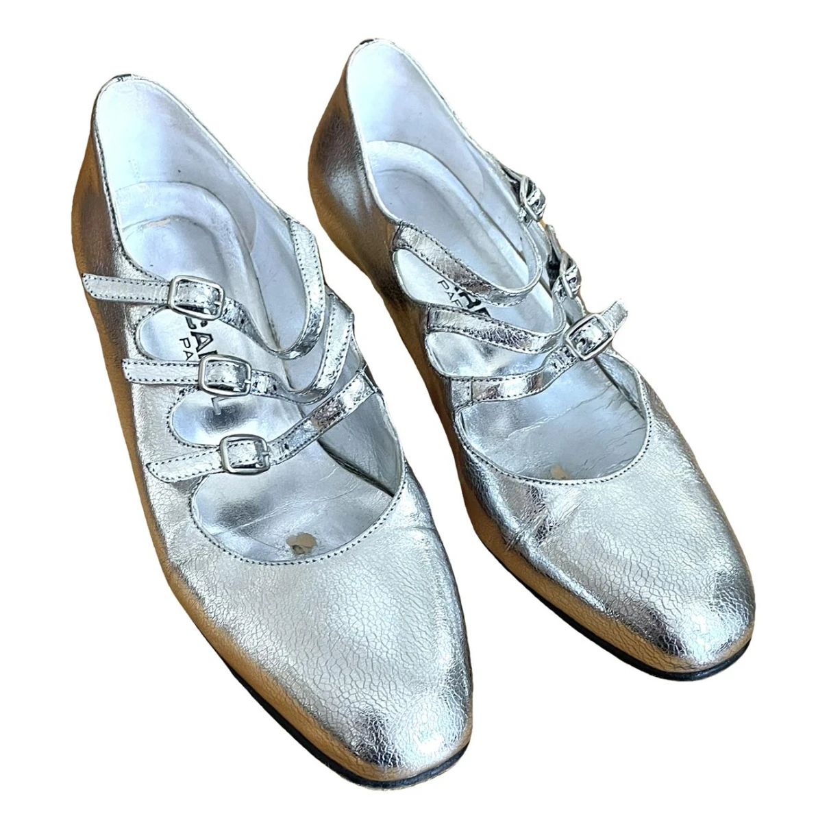 Pre-owned Carel Leather Heels In Silver