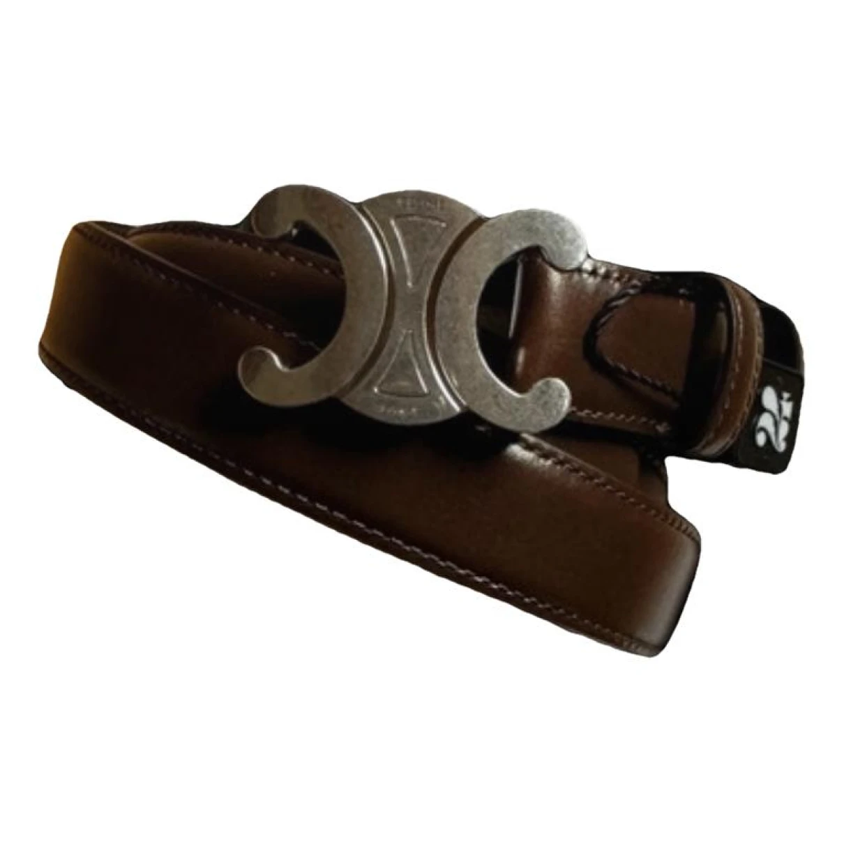 Pre-owned Celine Leather Belt In Brown