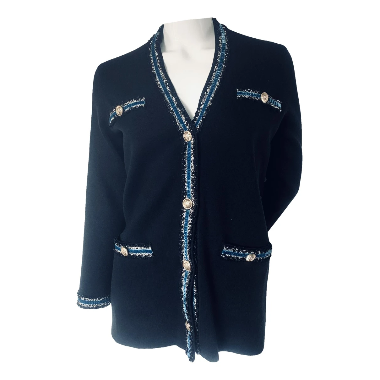 Pre-owned Maje Cardigan In Navy