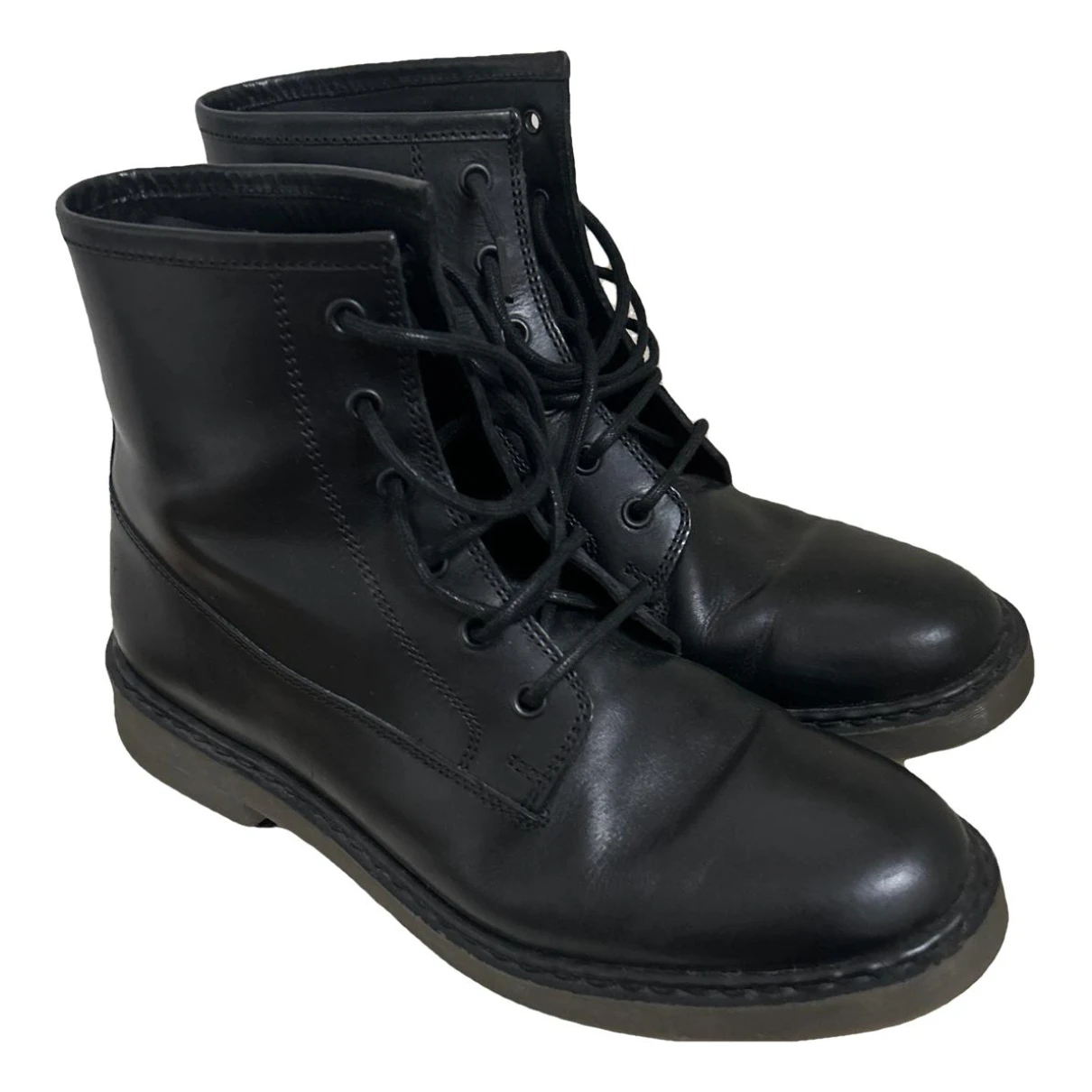 Pre-owned Apc Leather Boots In Black