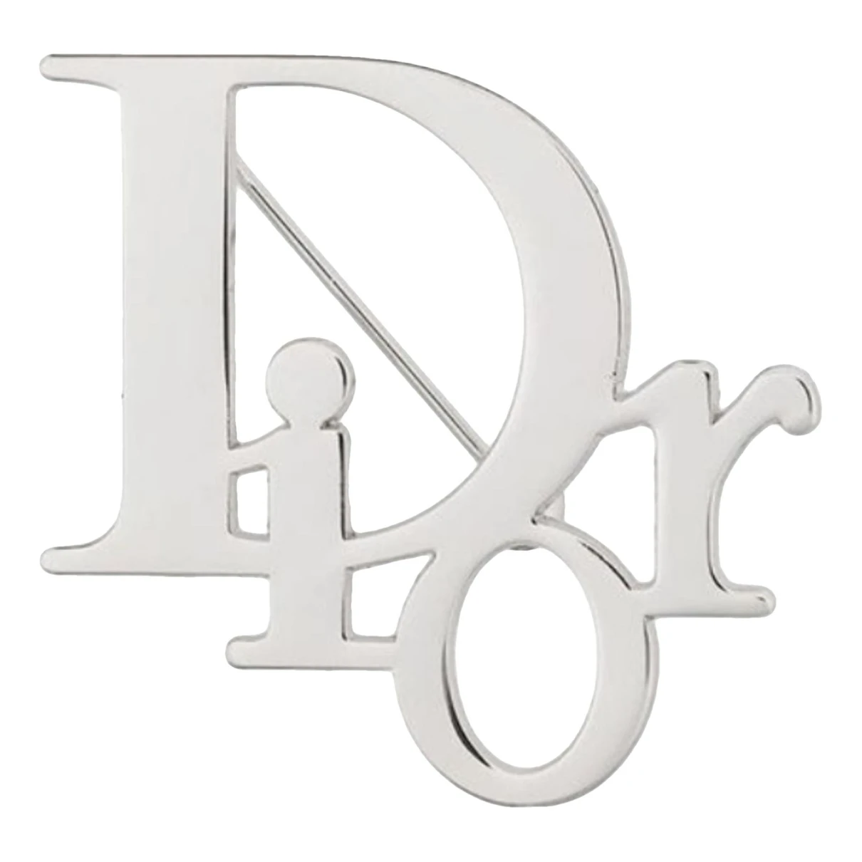 Pre-owned Dior Oblique Pin & Brooche In Silver