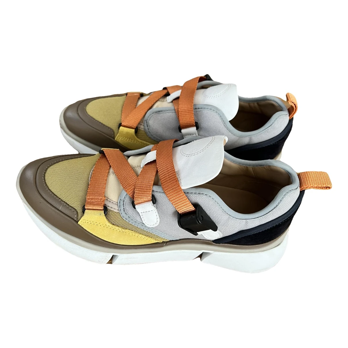Pre-owned Chloé Stora Leather Trainers In Multicolour