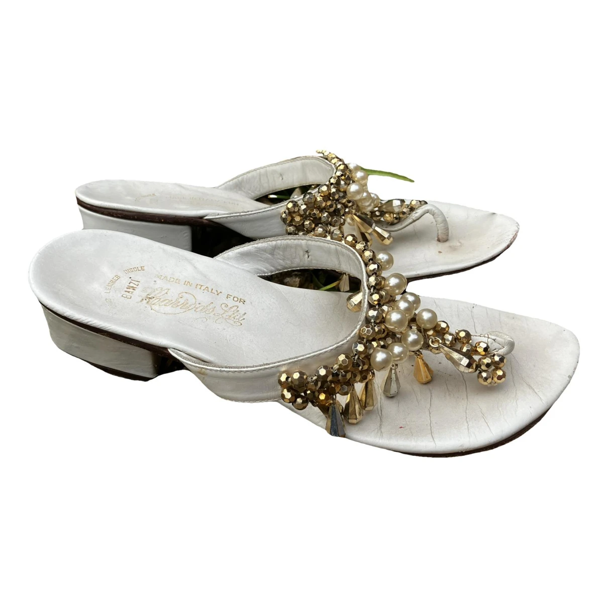 Pre-owned Harrods Leather Sandal In Gold