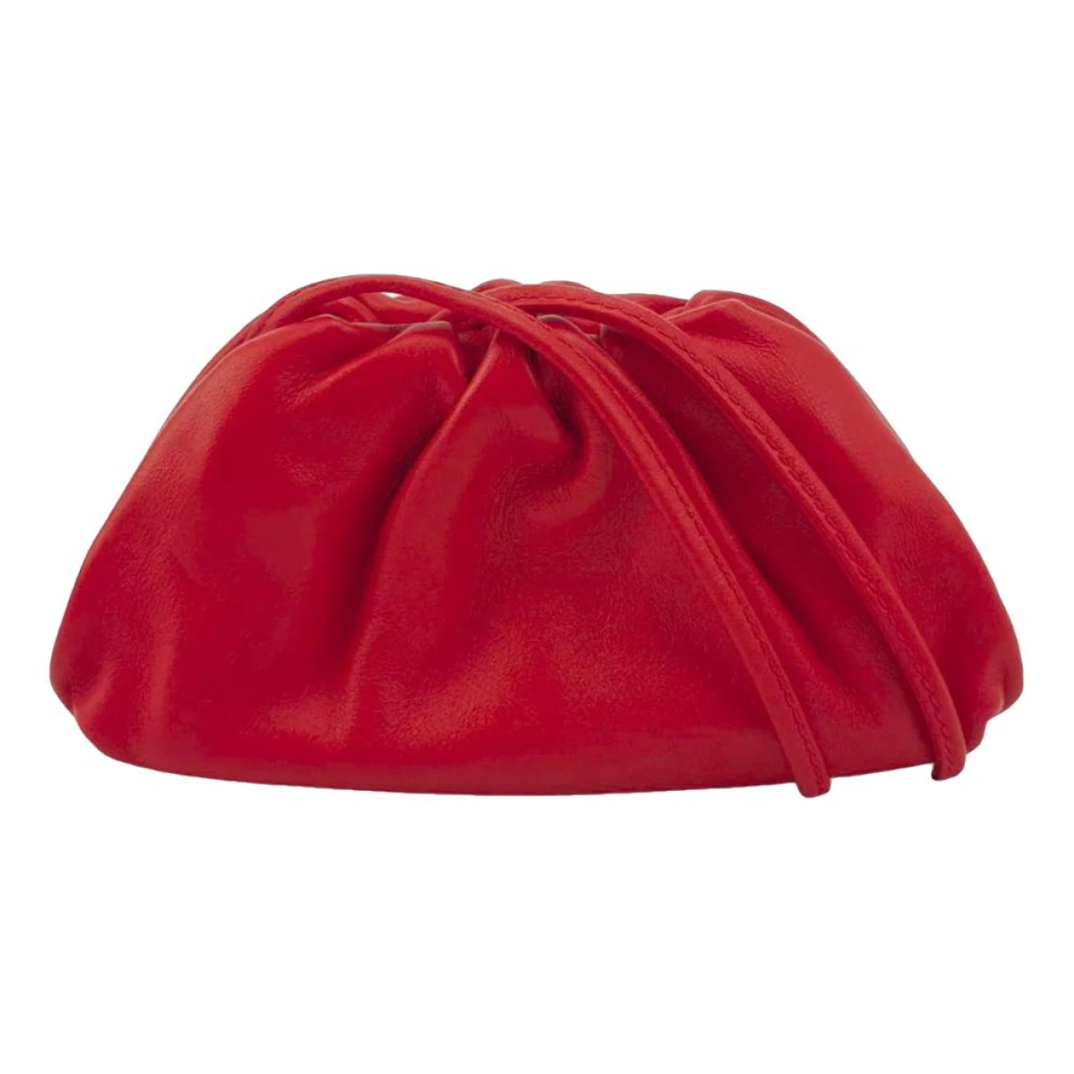 Pre-owned Bottega Veneta Pouch Leather Handbag In Red