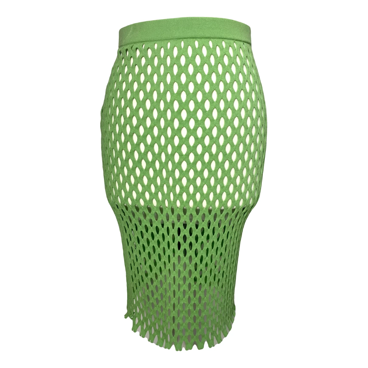 Pre-owned Versace Silk Mid-length Skirt In Green