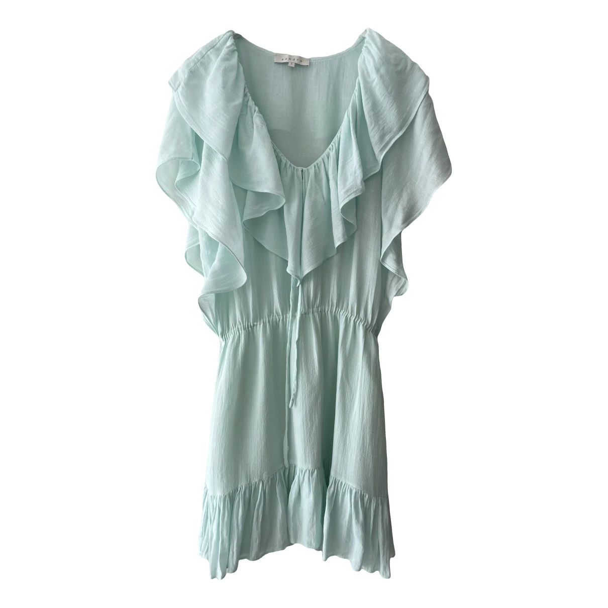 Pre-owned Sandro Mini Dress In Turquoise