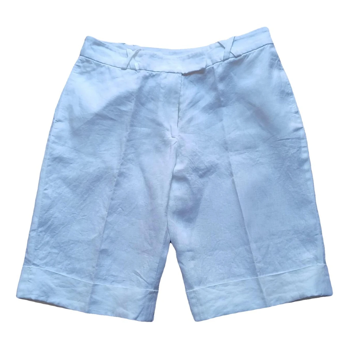 Pre-owned Paul & Shark Linen Short Pants In White