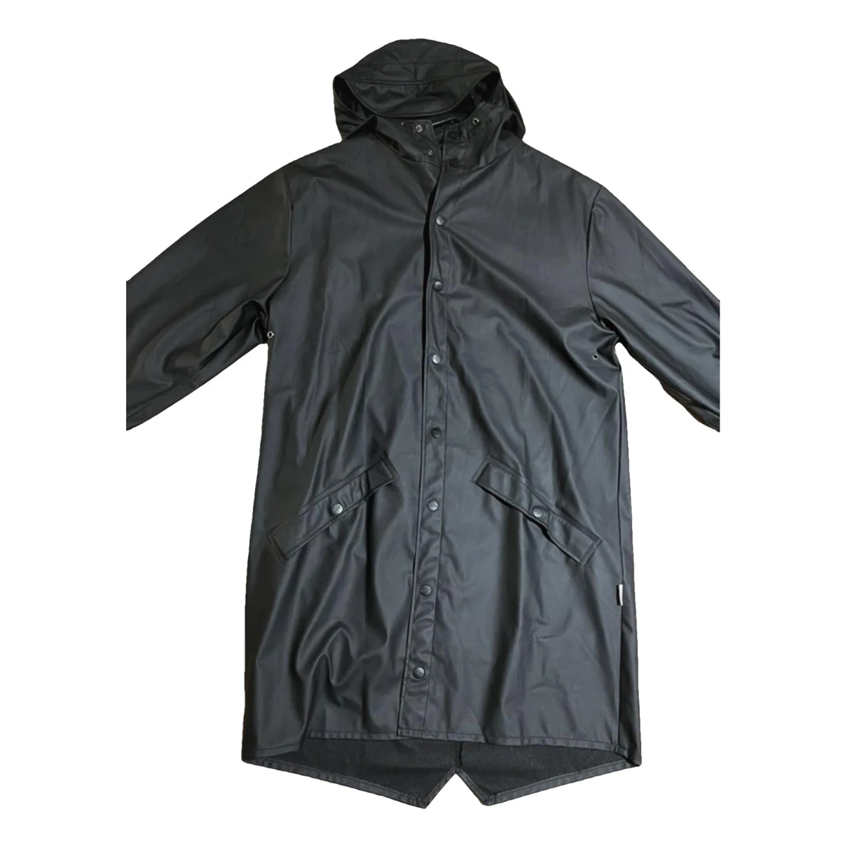 Pre-owned Rains Vegan Leather Jacket In Black