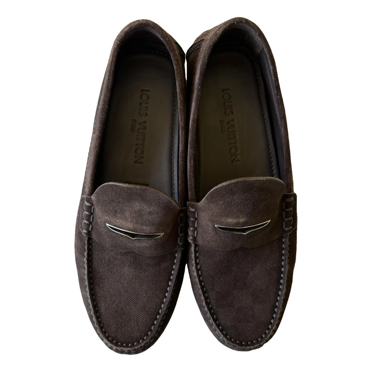 Pre-owned Louis Vuitton Leather Flats In Brown