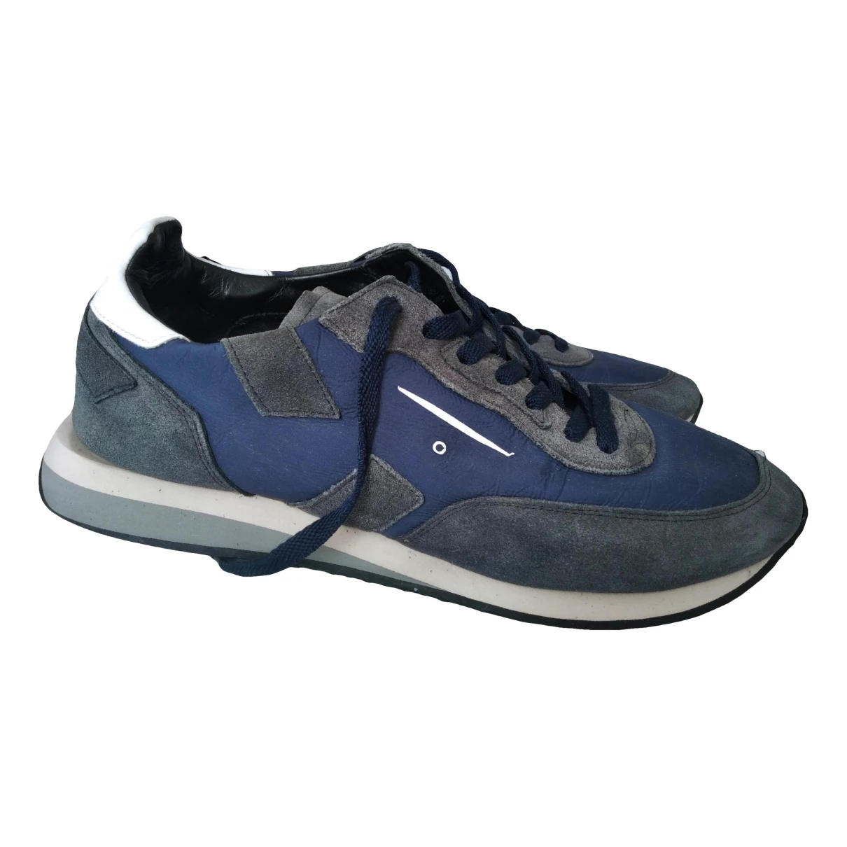 Pre-owned Ghoud Leather Low Trainers In Blue