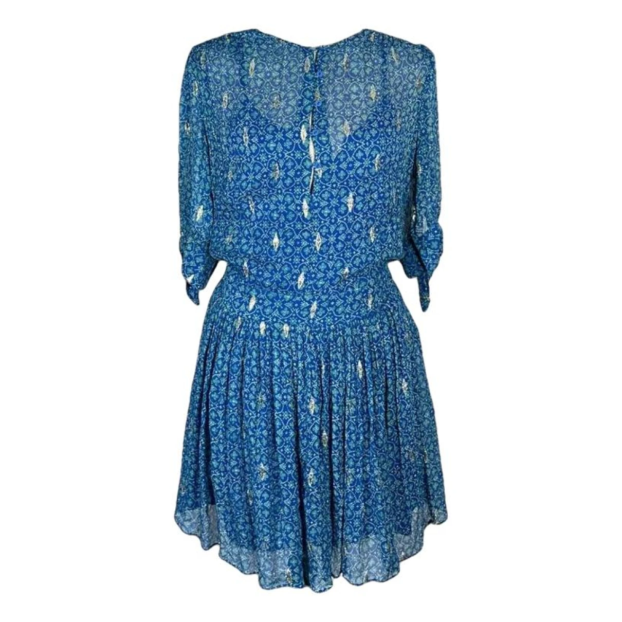 Pre-owned Ba&sh Silk Mini Dress In Blue