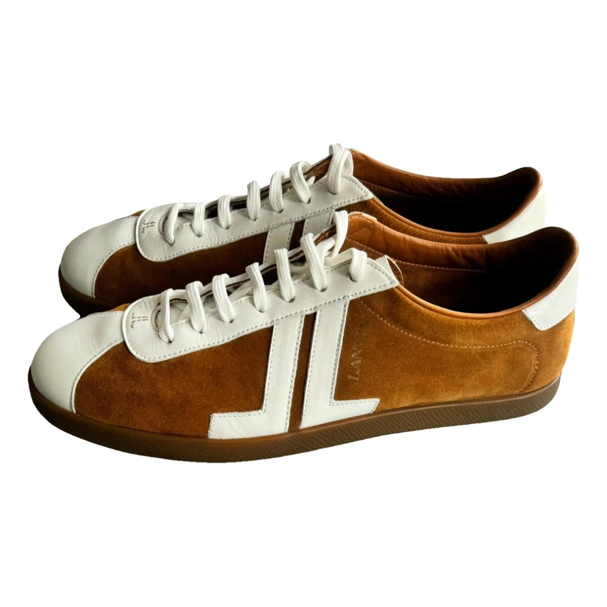 Pre-owned Lanvin Leather Low Trainers In Camel