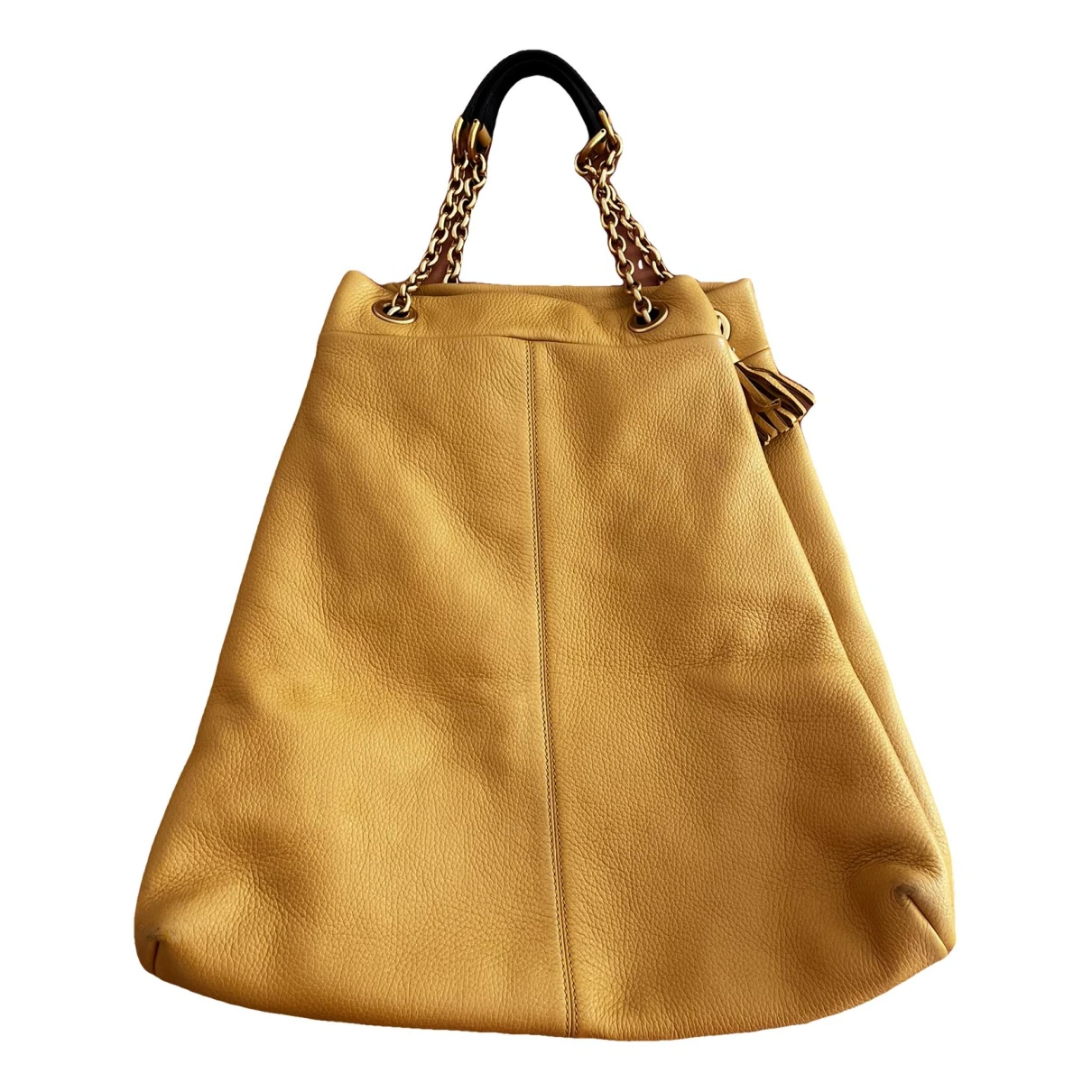 Pre-owned Dolce & Gabbana Leather Tote In Yellow
