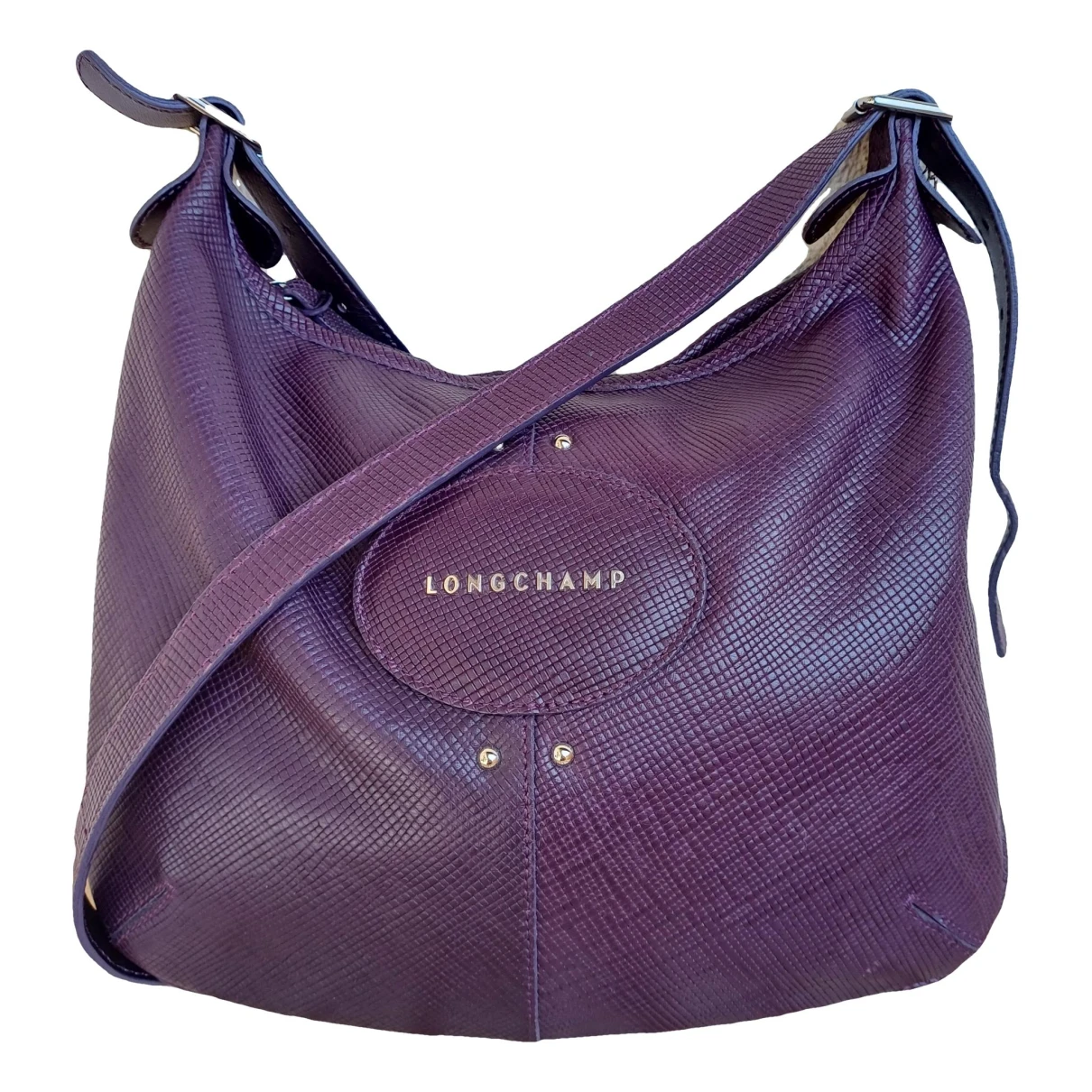 Pre-owned Longchamp Leather Crossbody Bag In Purple