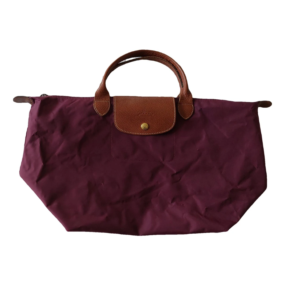 Pre-owned Longchamp Pliage Handbag In Purple