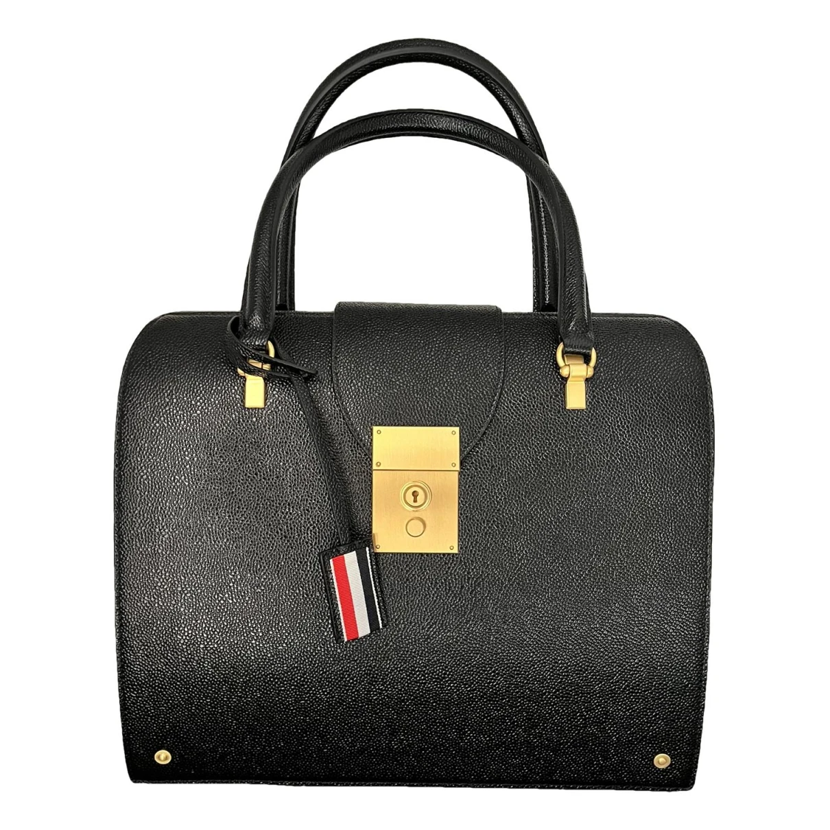 Pre-owned Thom Browne Leather Handbag In Black