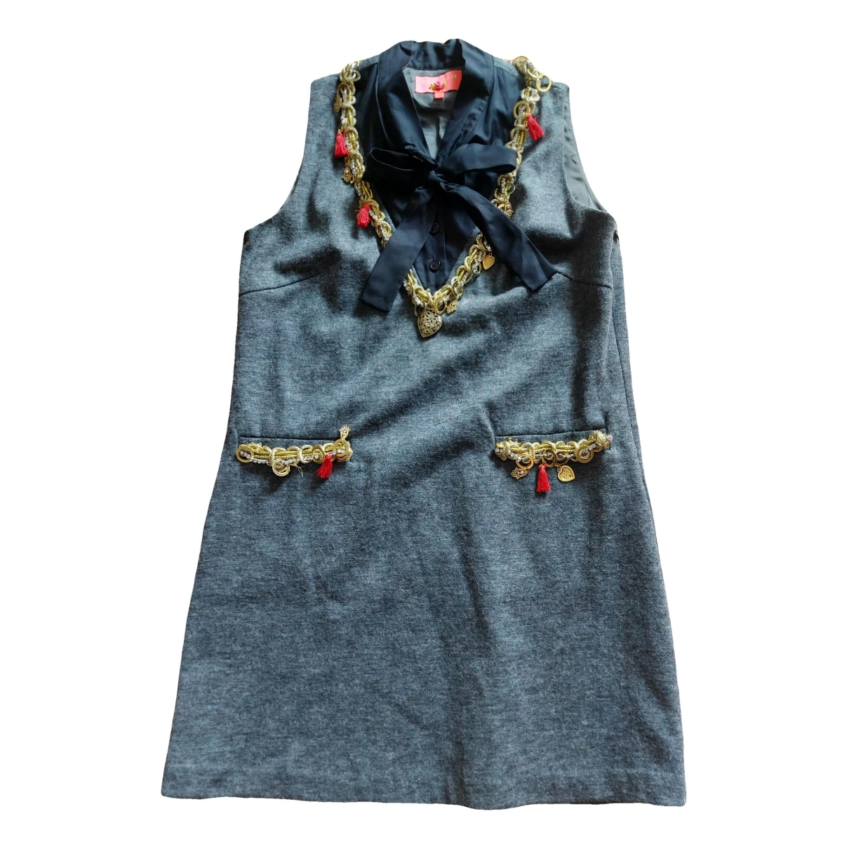 Pre-owned Manoush Wool Mini Dress In Grey