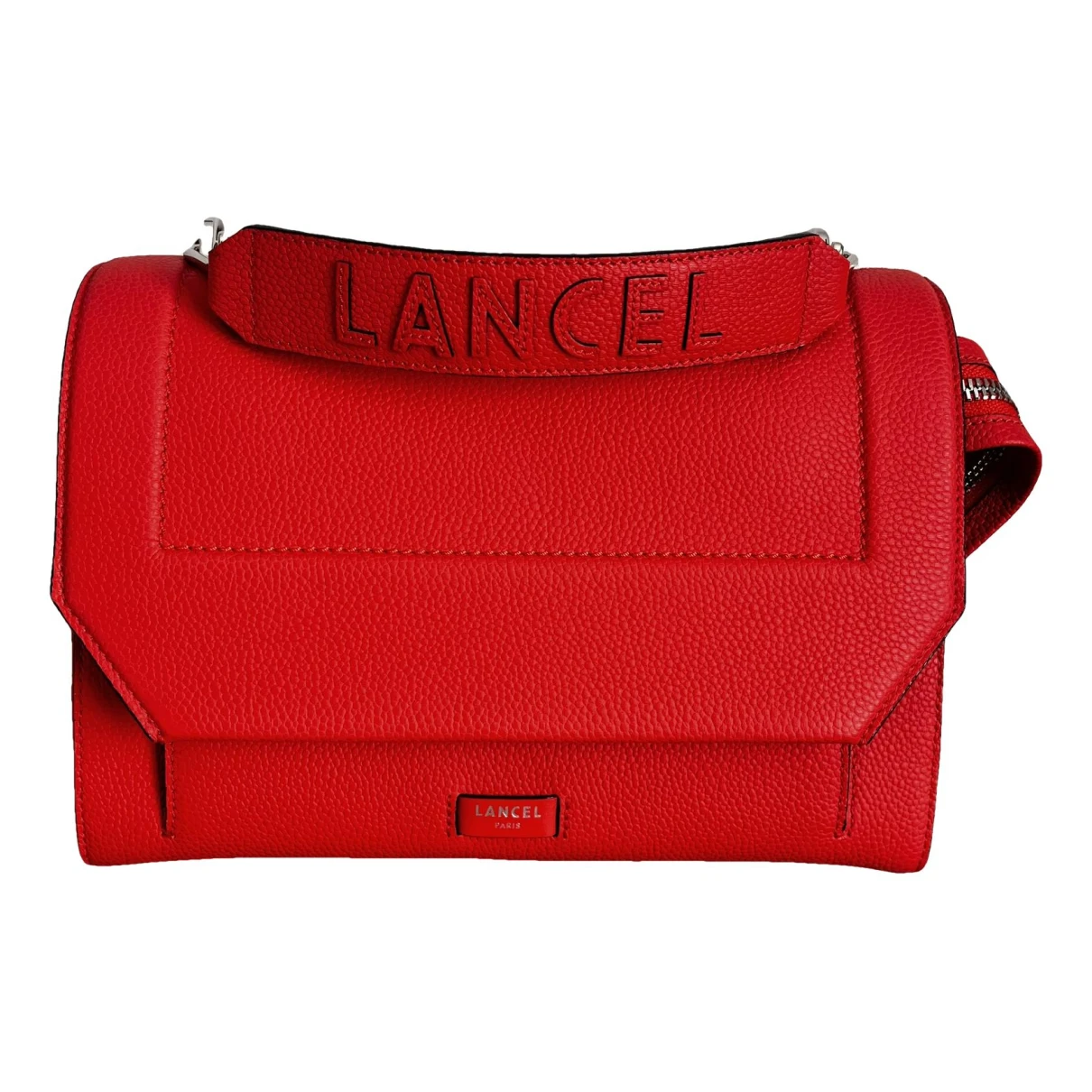Pre-owned Lancel Ninon Leather Crossbody Bag In Red