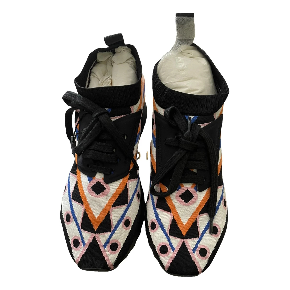 Pre-owned Emilio Pucci Tweed Trainers In Multicolour