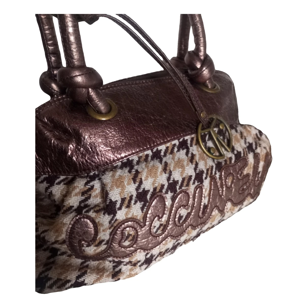 Pre-owned Coccinelle Tweed Handbag In Beige