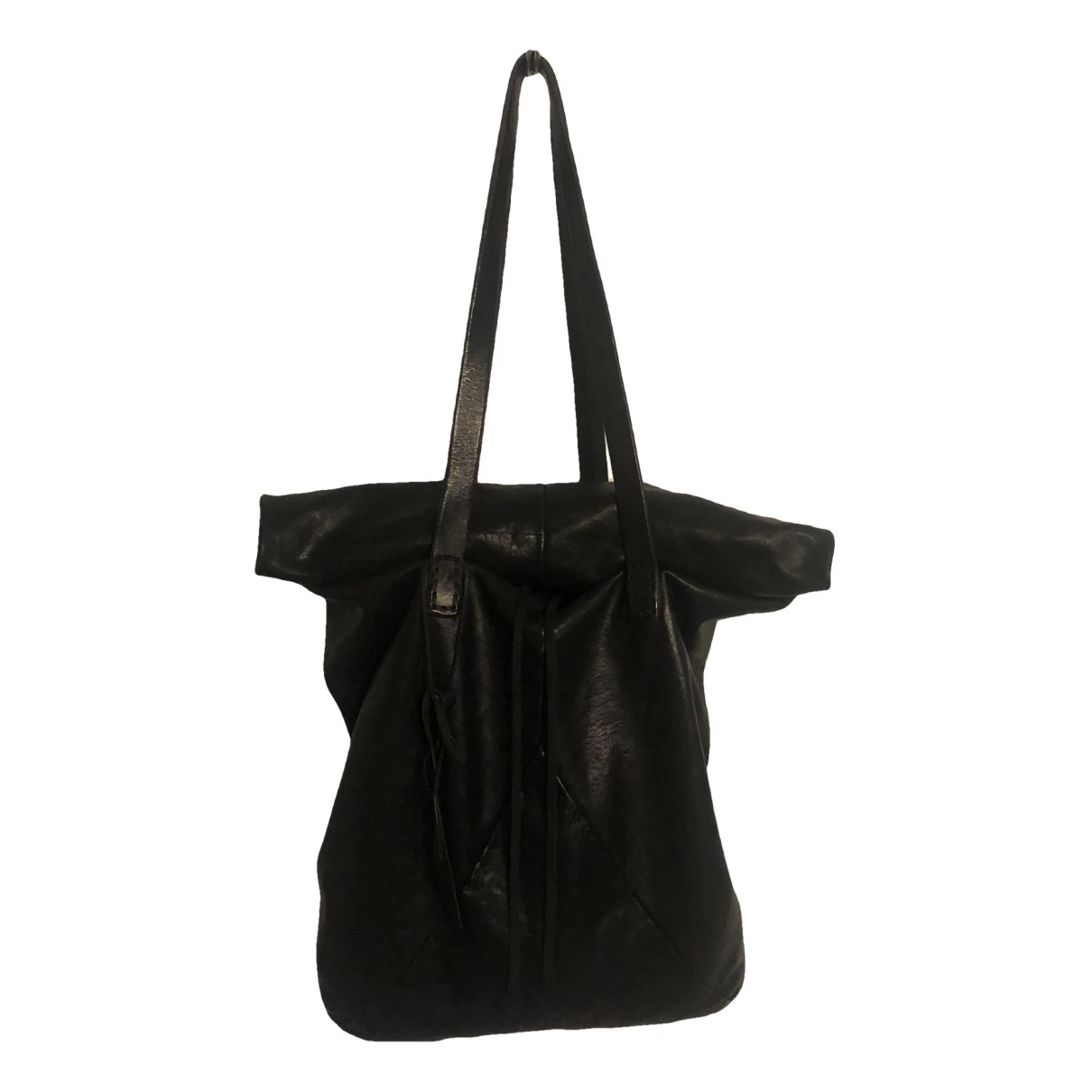 Pre-owned Boris Bidjan Saberi Leather Weekend Bag In Black