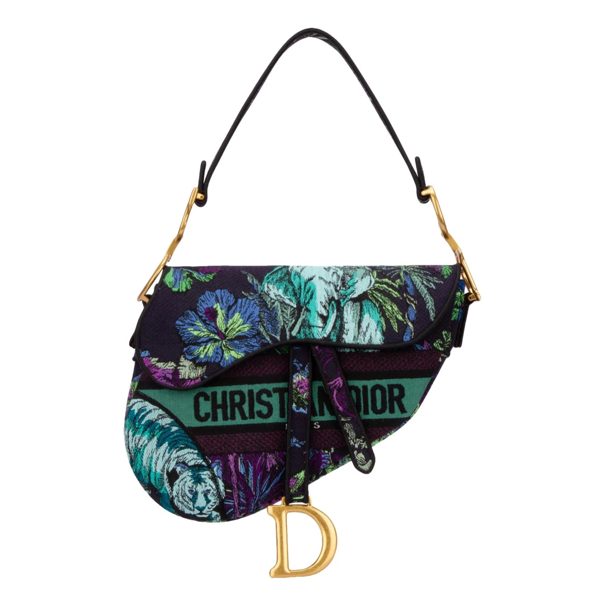 Pre-owned Dior Saddle Leather Handbag In Multicolour