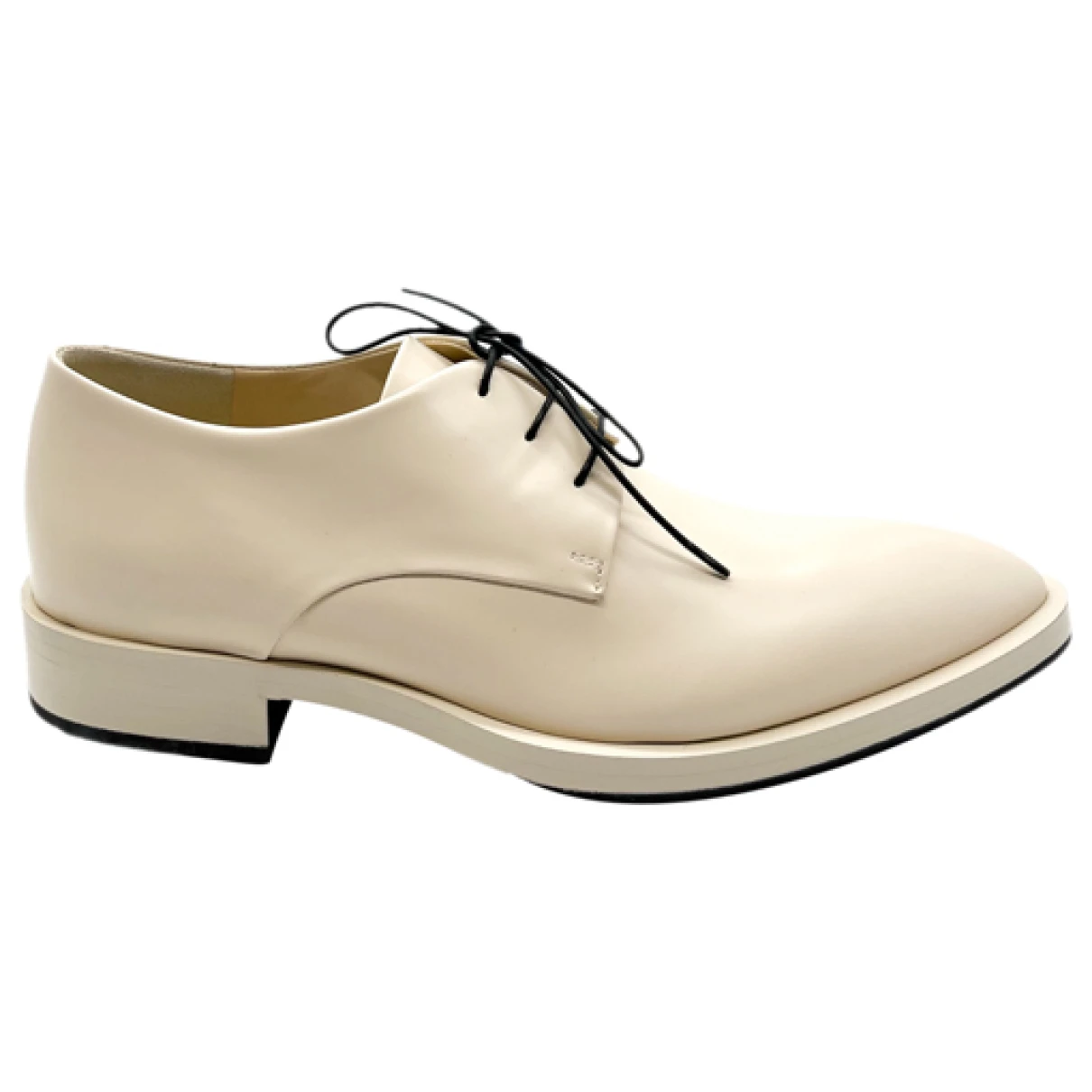 Pre-owned Jil Sander Leather Lace Ups In White