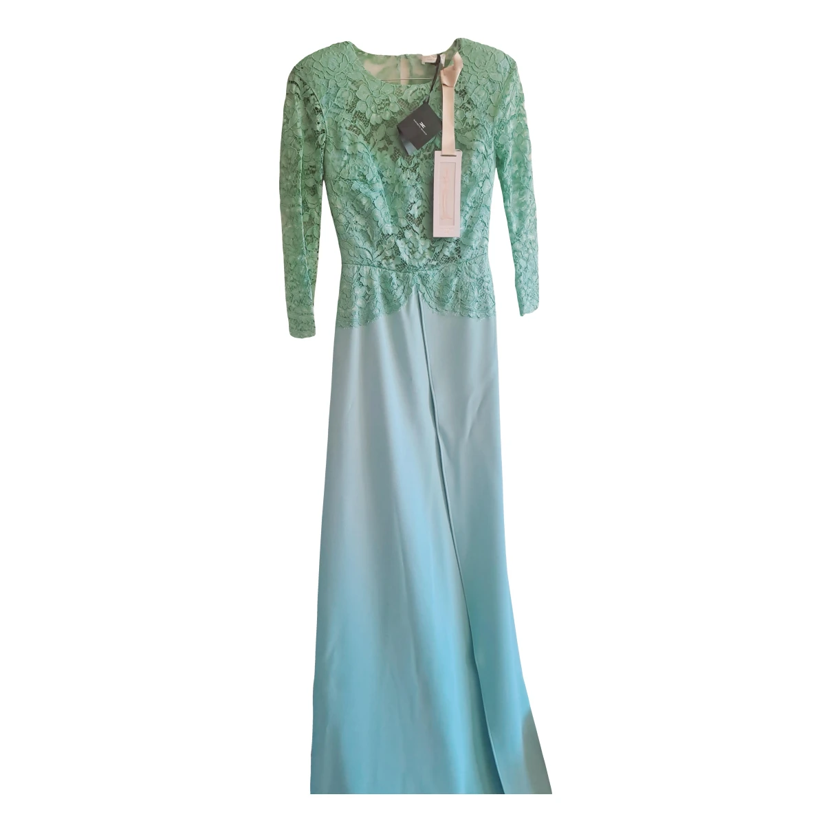 Pre-owned Elisabetta Franchi Maxi Dress In Turquoise