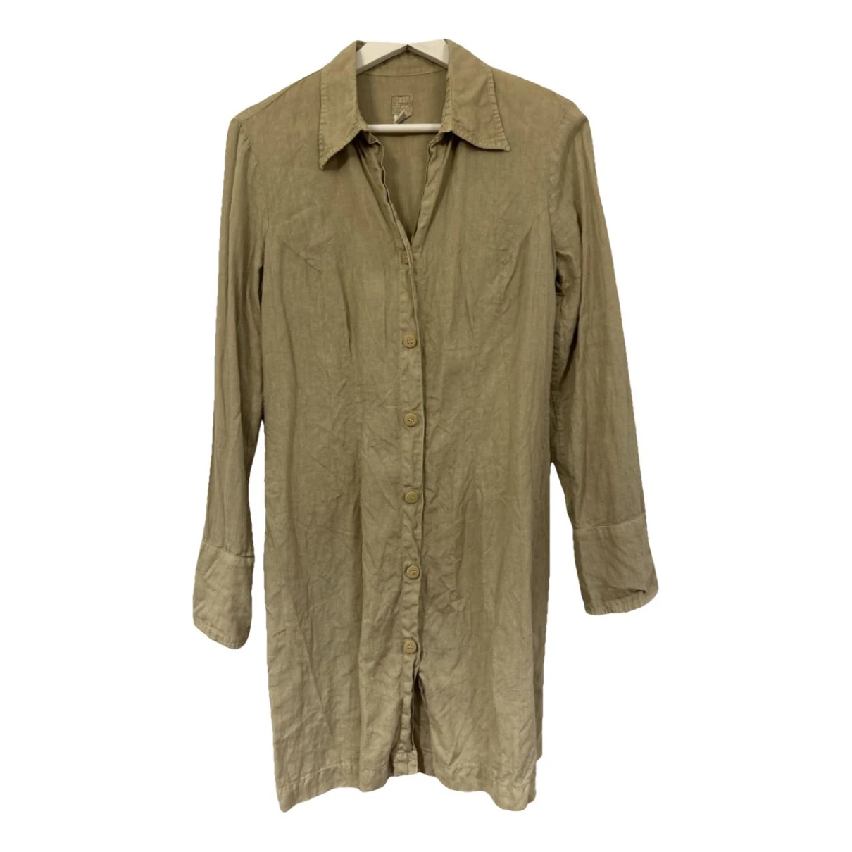 Pre-owned 120% Lino Linen Shirt In Camel