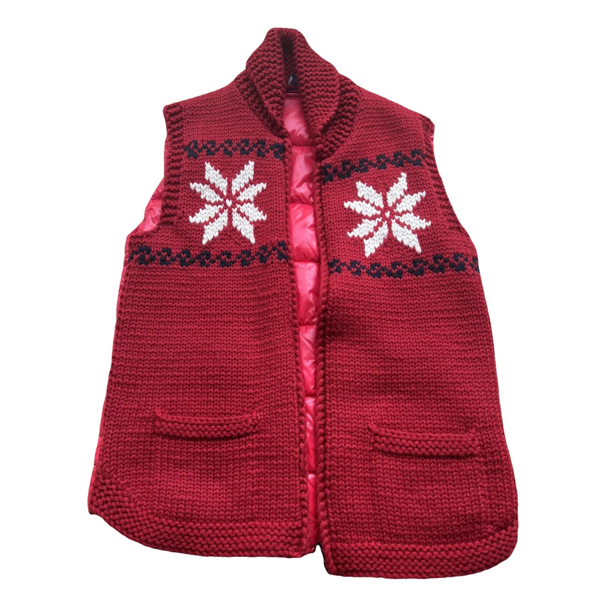 Pre-owned Moncler Wool Vest In Red