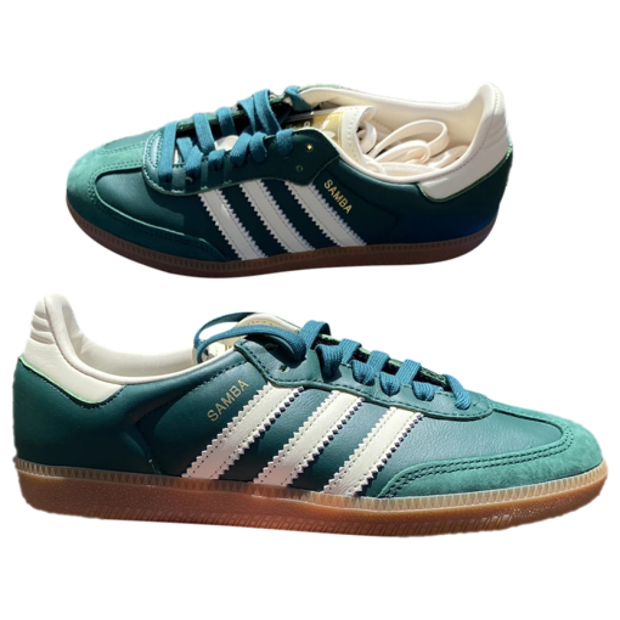 Pre-owned Adidas Originals Samba Trainers In Green