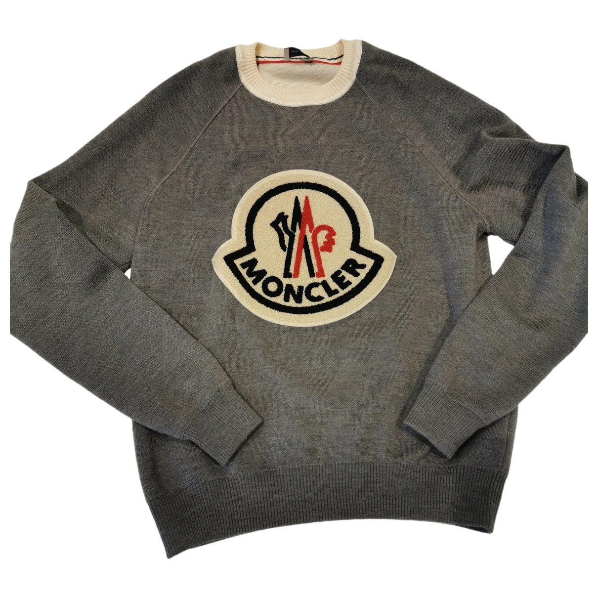 Pre-owned Moncler Wool Sweatshirt In Grey