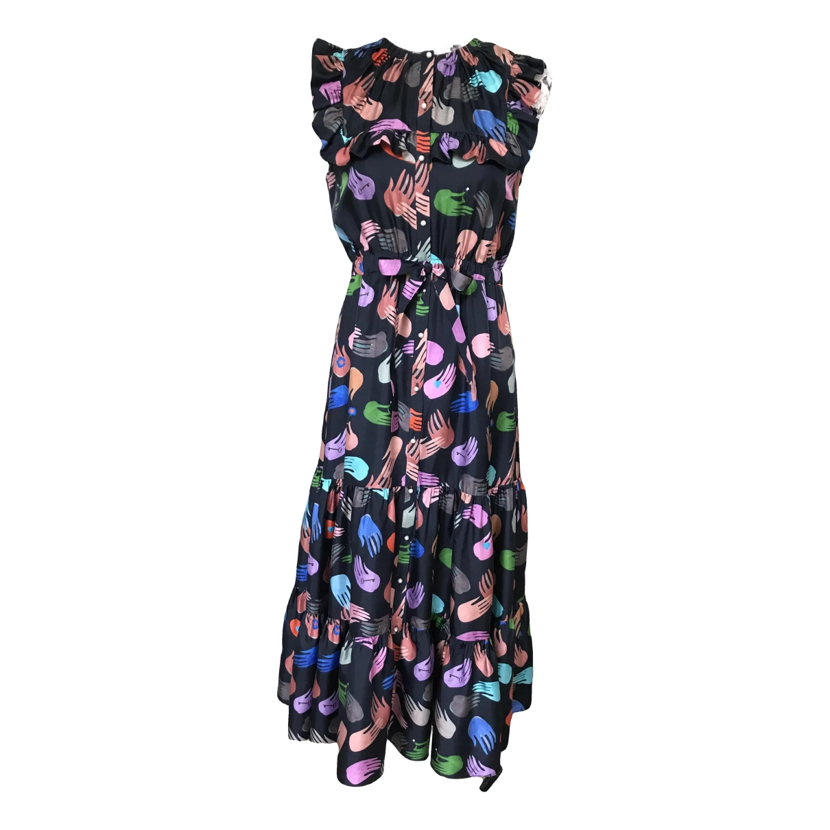 Pre-owned Borgo De Nor Silk Mid-length Dress In Multicolour