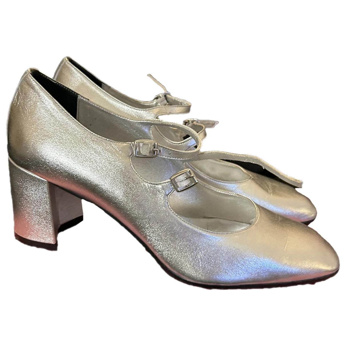 Pre-owned Carel Leather Heels In Silver