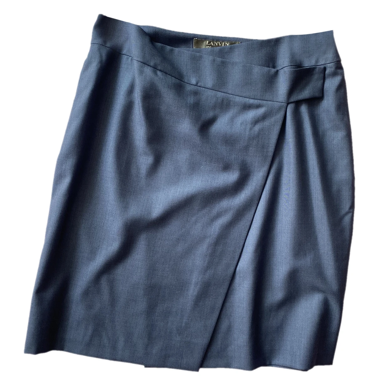Pre-owned Lanvin Wool Mini Skirt In Blue