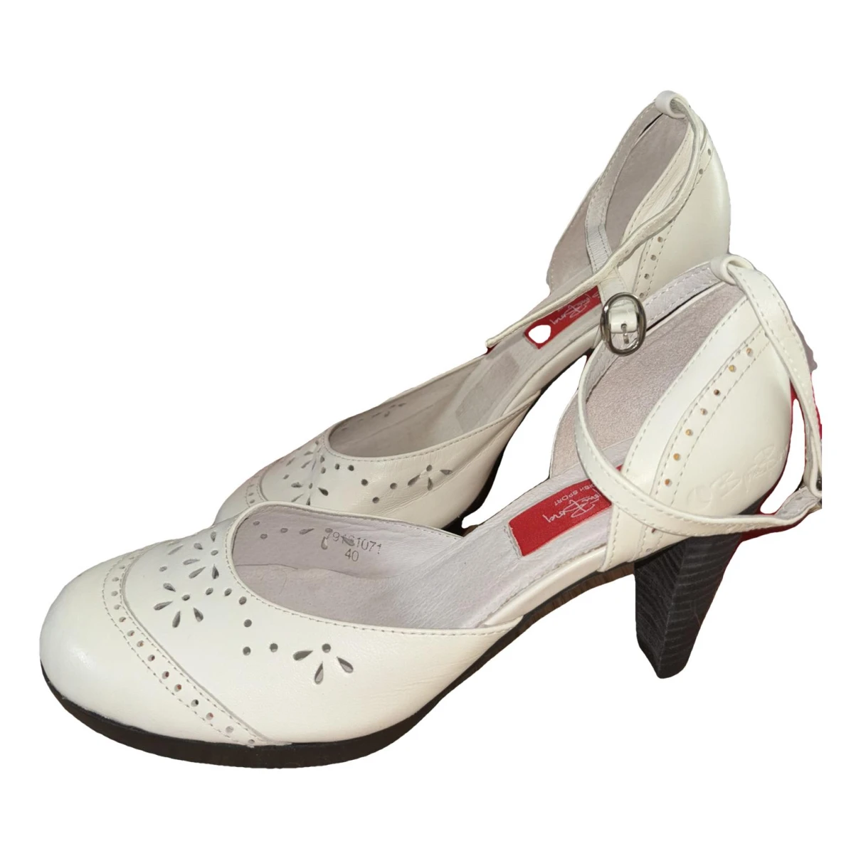 Pre-owned Bjorn Borg Leather Heels In White