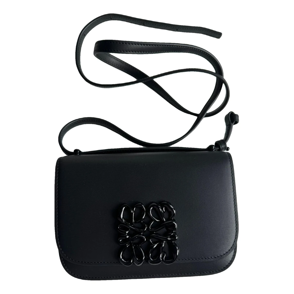 Pre-owned Loewe Goya Leather Handbag In Black